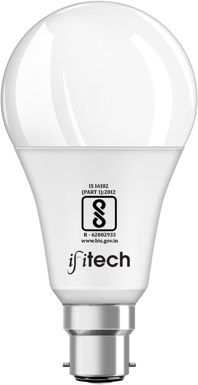 IFITech 15W Auto ON/OFF Day Night Sensor LED Bulb – (OFF During Day & Continuous ON During Night) | Cool White | Base-B22 (Pack of 4)