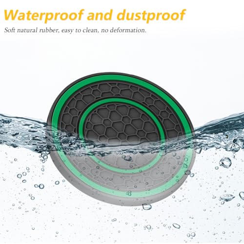 Image of Osilly Car Coasters for Cup Holder, 2.75 Inch No-Slip Anti Dust Insert Coaster, Universal Auto Waterproof Coasters Silicon Insulation Cup Mats for Woman Man, Suit for Vehicle (Black /Green, 4PCS)