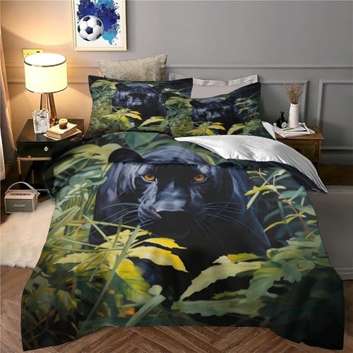 Housse de couette panthère noire avec impression 3D haute définition - 6