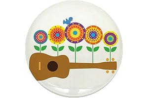 CafePress Ukulele Flowers Round Button