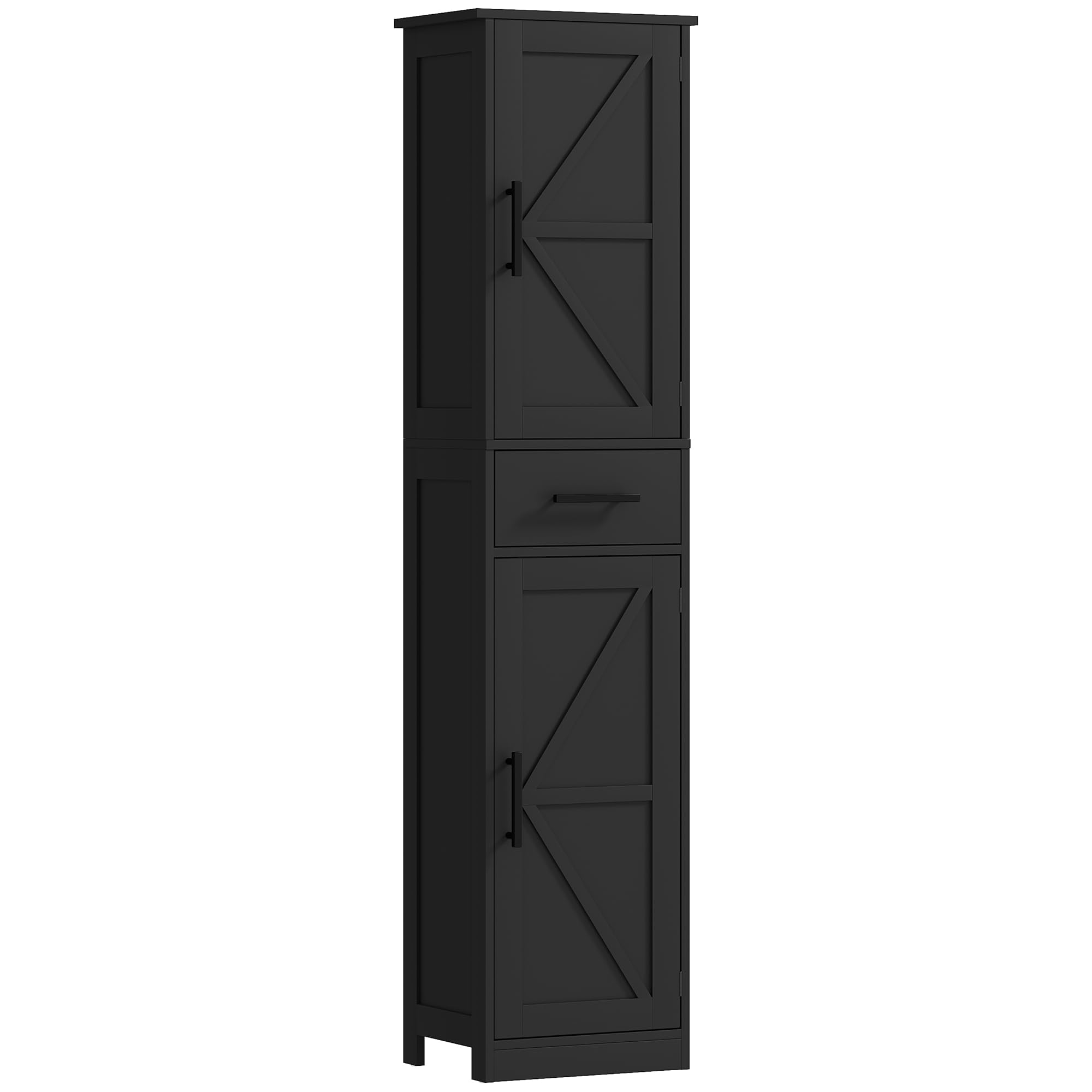 HOMCOM 67" Tall Bathroom Storage Cabinet with Drawer, Farmhouse Narrow ...