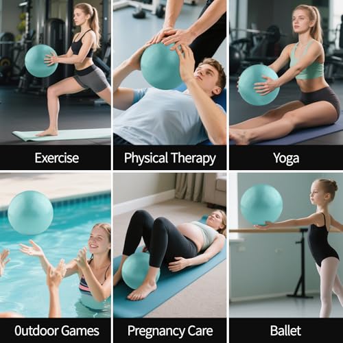 VELLUSTRA 2PCS Gymnastikball mit Aufblasbarer Fußpumpe, Anti Burst Pezziball, 25CM Gymnastikball, Anti-Rutsch-Sitzball, Balanceball, Pilates Ball Yogaball für Zuhause, Fitnessstudio und Büro