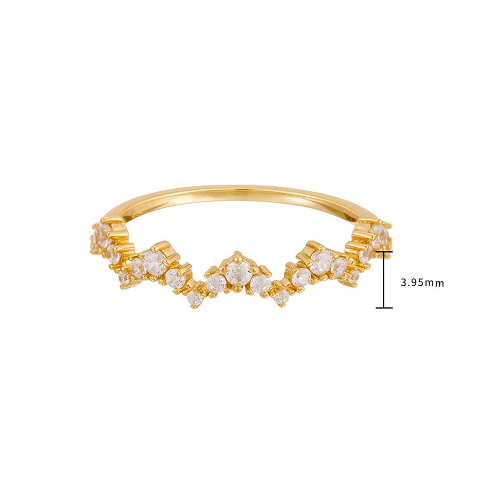 Anillos de boda de oro Au 375/585/750 con moissanita, forma de onda fina