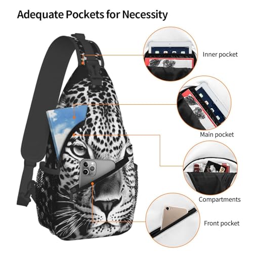 Pequeña mochila bandolera unisex color negro y blanco miniatura 4