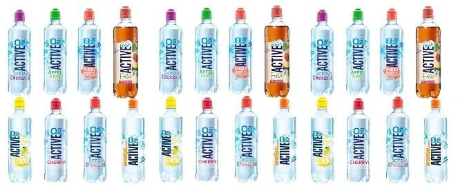 24 Flaschen Active O2 Mix (3 x8 verschiedene Sorten) a 0,75 L inkl. EINWEG PFAND + Space Riegel von Onlineshop Bormann