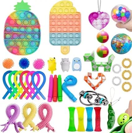 Toys Woys Tiny Sensory Set Cute Fidgets Pack for Kids Stress Relief and Anti-Anxiety Tools Bundles Gift Pack Toys for 6+ Years Old Boys , Girls (32 Pieces Per Set)