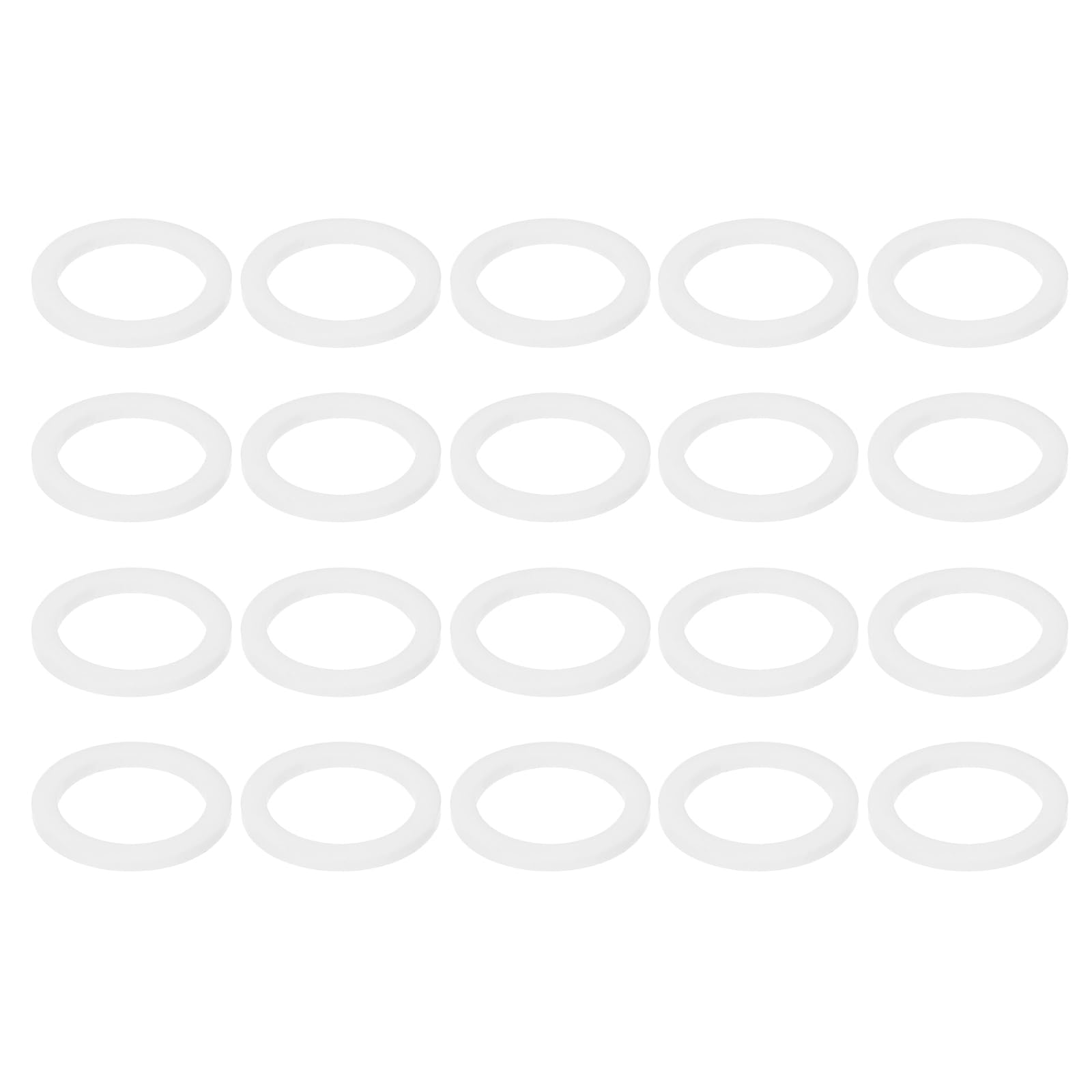 PATIKIL M12 PTFE Flat Washer, 60 Pcs 12mm ID 16mm OD 1.25mm Thick O-Ring Sealing Gasket Spacer for Fasten Screws Flanges Faucet Pipe Valves, White โ image 1