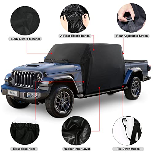 Waterproof Cab Cover Replace For 2020-2023 Jeep Gladiator, 600D Oxford Cloth Heavy Duty All Weather Gladiator Cover For Sun Snow Rain Dust Protection #TOP1