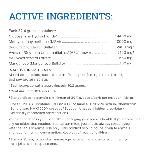 Nutramax Cosequin ASU Joint Health Supplement for Horses - Powder with Glucosamine, Chondroitin, ASU, and MSM, 500 Grams | Equine Joint Supplement for Horses with Glucosamine and Chondroitin, ASU & MSM, Easy to Feed, Sprinkle on Food - Image 7