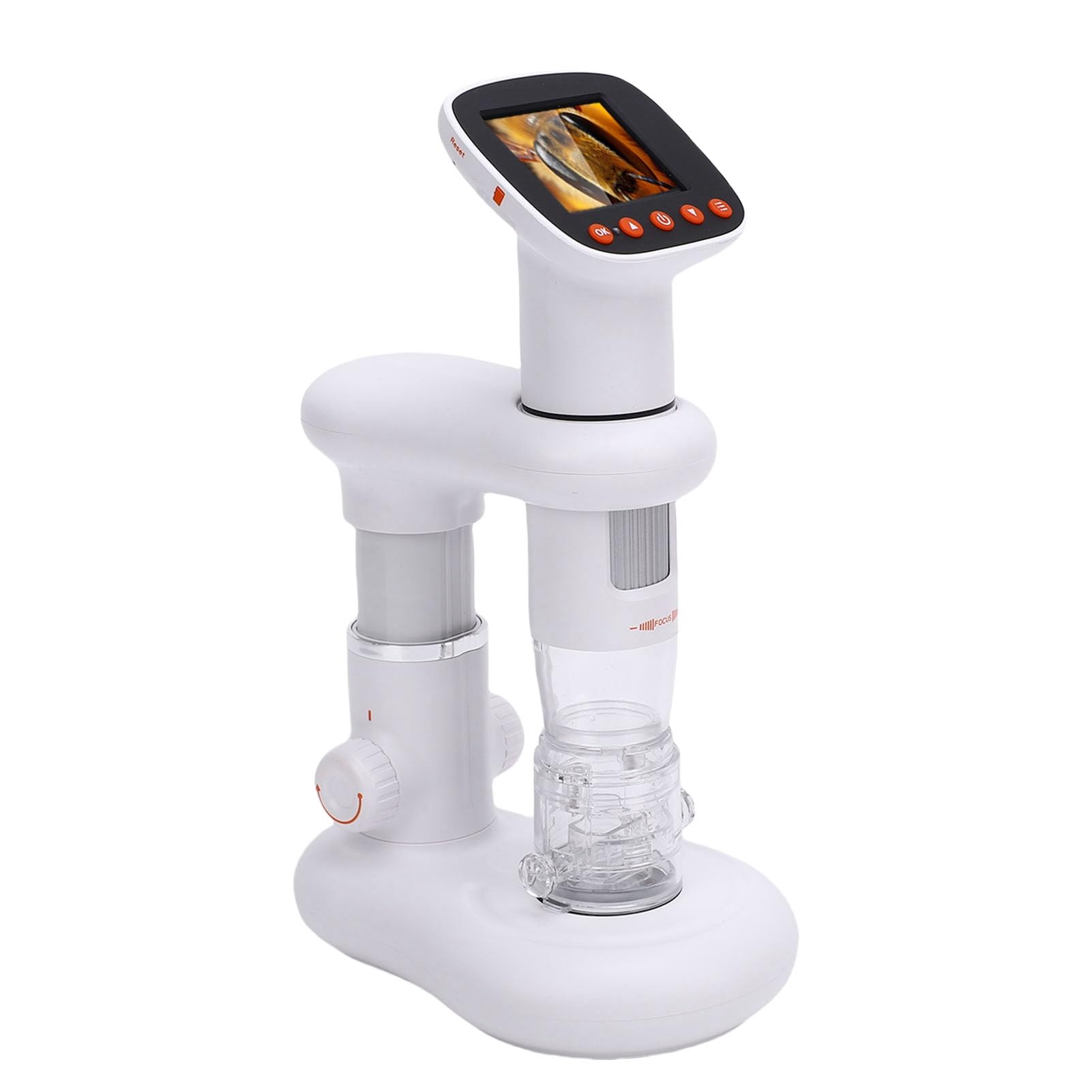 Focket Microscopio Digital, 1000X 1080P 2MP Microscopio Digital Portátil de Bolsillo Portátil con Pantalla LCD de 2 Pulgadas Soporte Ajustable para Reparación de Placas de Circuito Educativo