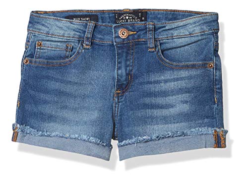 Image of Lucky Brand Girls' Cuffed Jean Shorts, Stretch Denim with 5 Pockets, Mid to High Rise Waist
