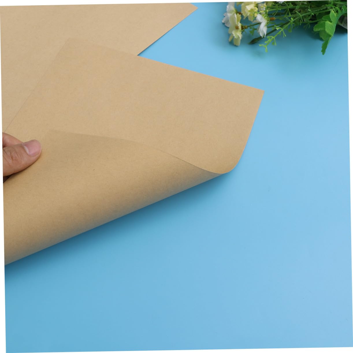 Homoyoyo 100blätter Kraftpapier Unbedruckt Blankopapier für Schreiben Briefpapier Retro Geeignet für Kalligrafie DIY Bastelmaterial