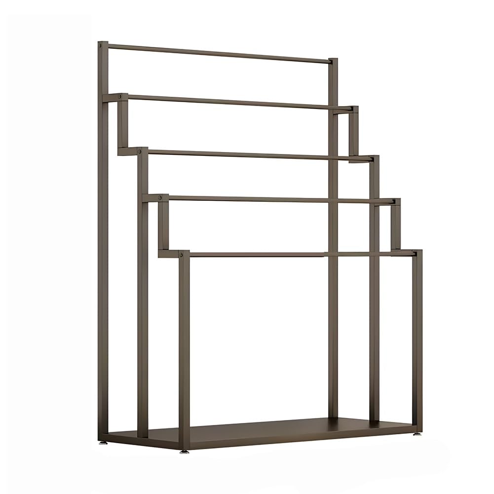 Jkjzsalj Black 5 Tiers Silk Scarf Display Rack,Metal Belt Shawl Hijab Organizer,Clothing Store Floor-Standing Pants Storage Rack,For Retail Stores,-80X40x150cm