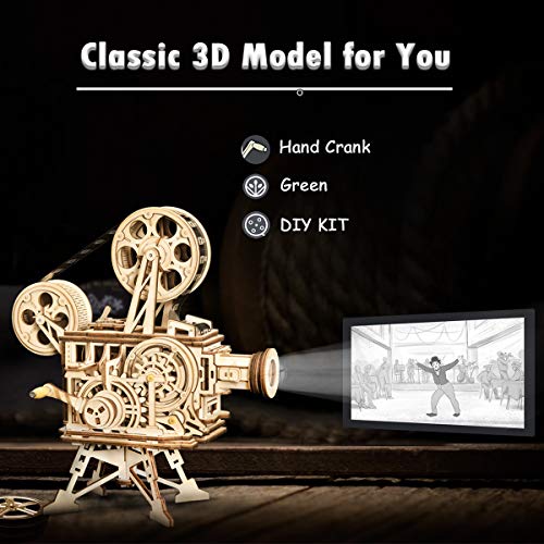 Maquetas para montar adultos ROKR Vitascope, proyector de cine que funciona sin pilas 2