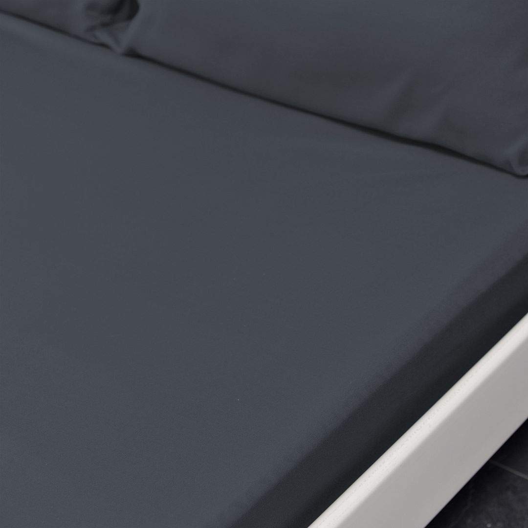 John Aird Microfibre Plain Fitted Sheet (Super King, Dark Grey) โ image 1