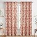 Paisley Scroll Printed Linen Curtains, Grommet Top - Medallion Design Burlap Vintage Kitchen Drapes (Poppy Red, 50-by-84 Inch, Set of Two)