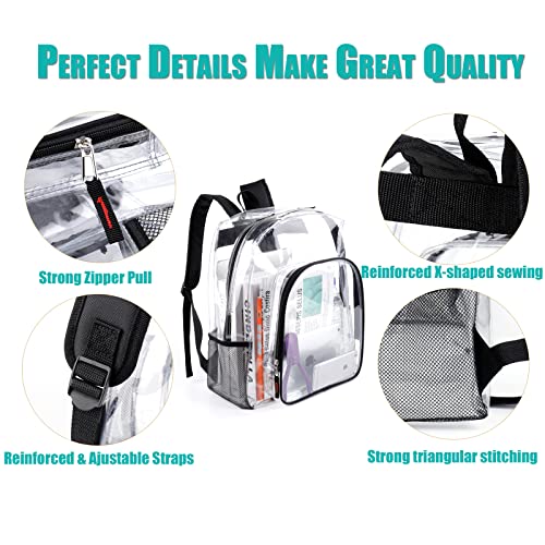 Crosstime Clear Backpack Heavy Duty Transparent Backpacks See Through Plastic Clear Bookbags Pvc Clear Book Bag For Work School Security, Black #TOP3