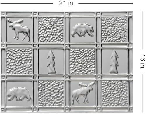 Miniatura 6 de Shanko SKPC612-bk-24X16-N-12 Gwen's Cabin - Azulejo de metal estampado para pared y salpicadero (48 pies cuadrados), color negro, paquete de 12