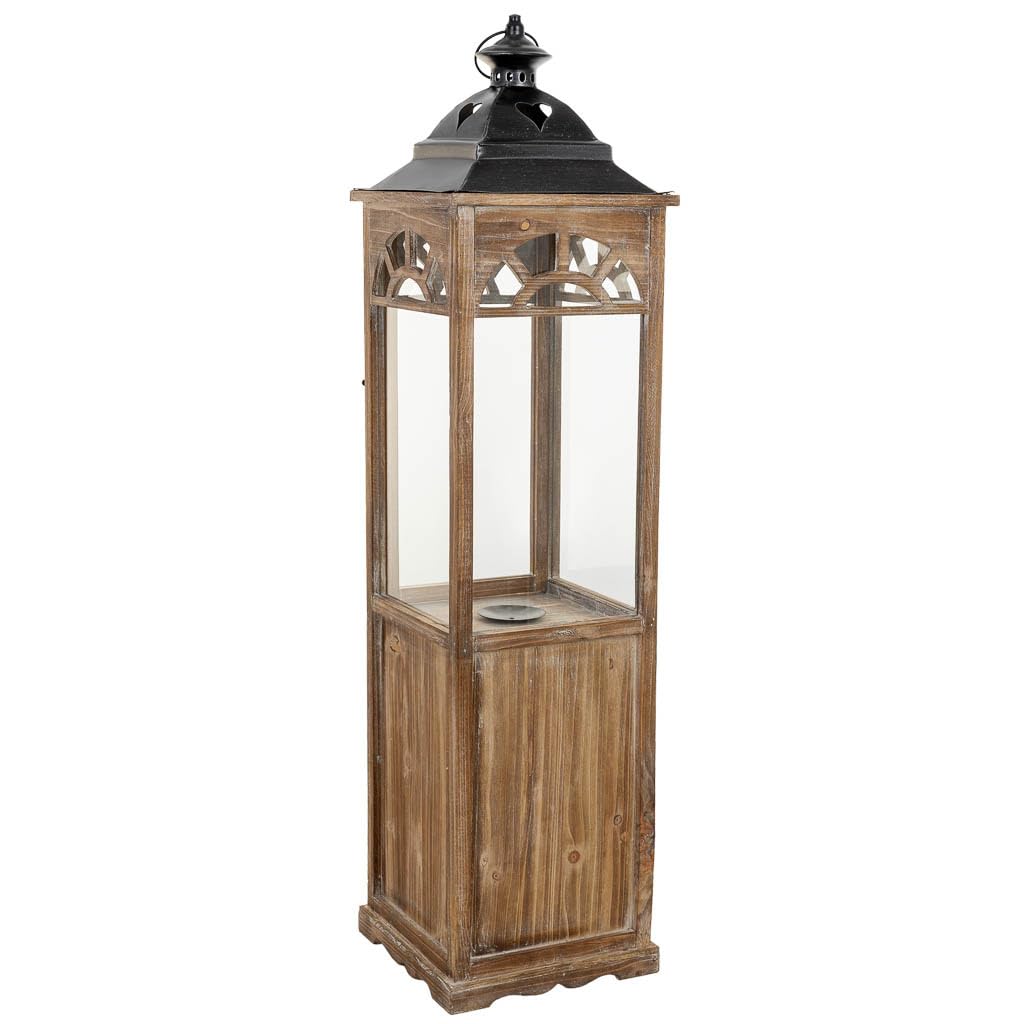 Farol de Madera marrón 26x26x102.5h cm