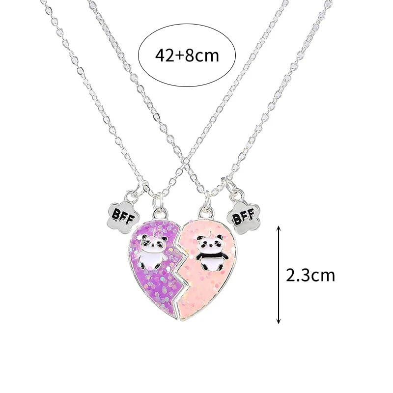 Collier BFF Panda Coeur brisé pour amies et couples - 4