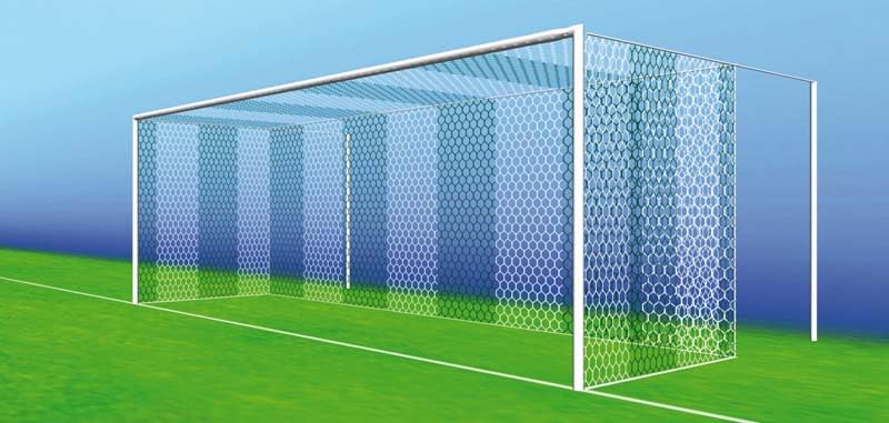 Juego Porterías Fútbol 7 Profesional - 3mm Malla 100mm ROMBULL Color:Blanco