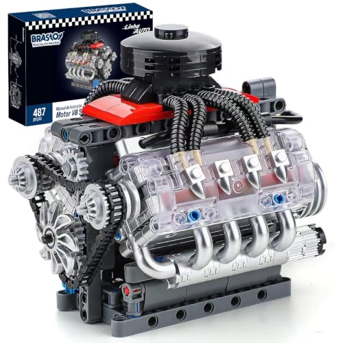 Blocos de Montar Construção de Motor V8 Modelo Brinquedos (487 Peças) Blocos de Montar Construção de Motor V8 Modelo Brinquedos (487 Peças)