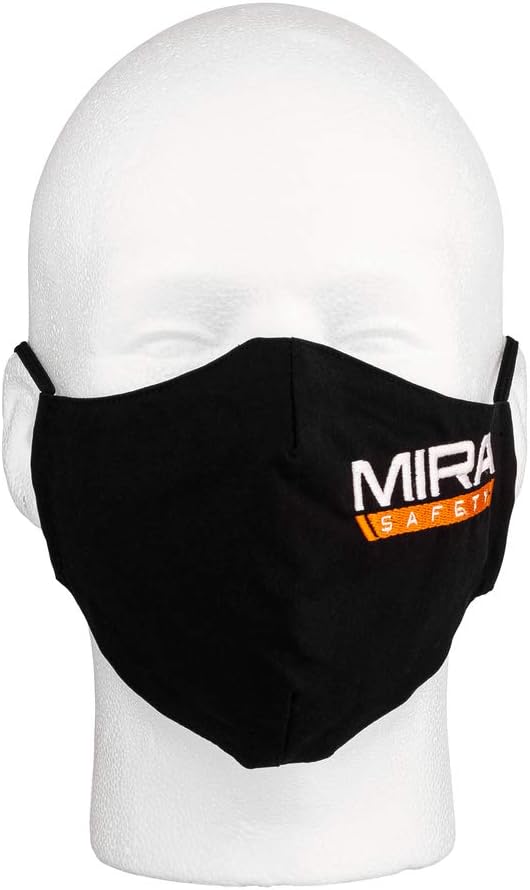 MIRA SAFETY M Washable Face Mask with Adjustable Ear Loops & Nose Wire Medium Size (2 PACK)