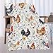 RUNNINGBLANKET Plush Chicken Wildflowers Blanket for Couch Bed Sofa | 40
