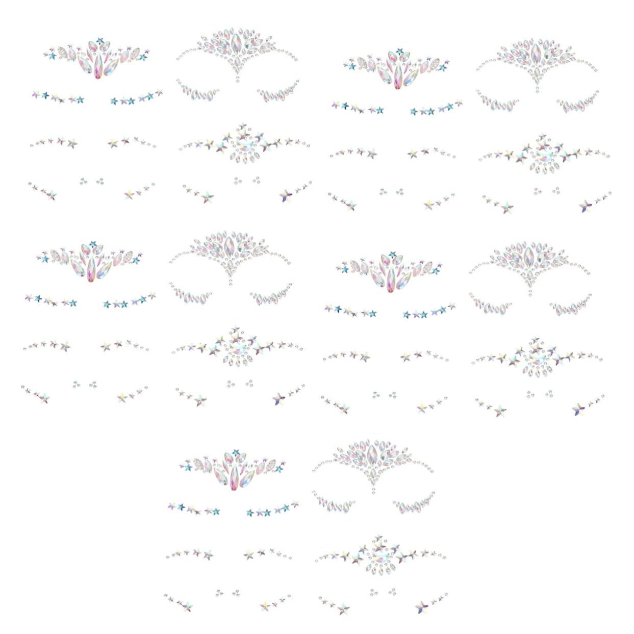 FOMIYES 20fogli Adesivi Strass Faciali Stickers Occhi e Sopracciglia Di Gemme Strass Autoadesive Per Festival Feste e Cosplay Decorazioni Per Trucco e Costumi