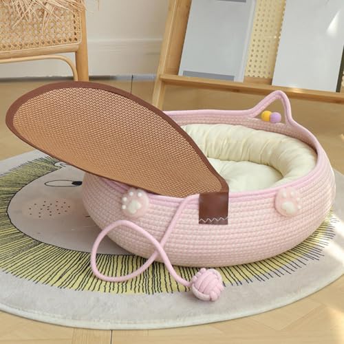 Panier de couchage surélevé et moelleux avec base antidérapante pour chat - 5