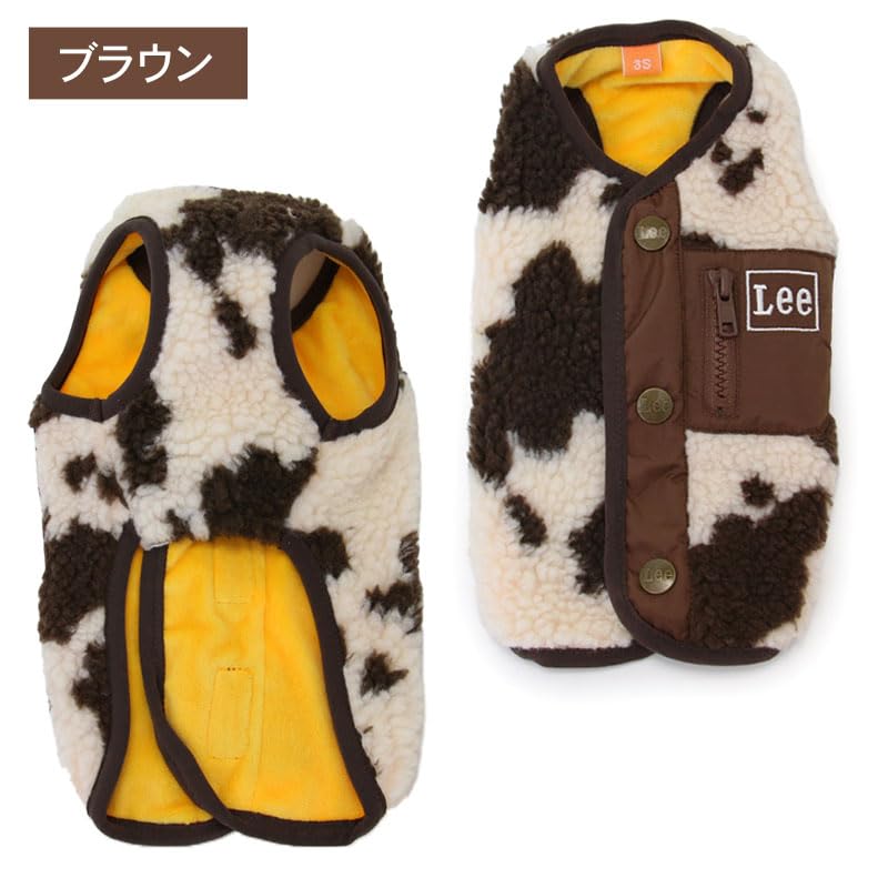ペットパラダイス　Lee 背中開きベスト　フェザーニット　DS Amazon | ペットパラダイス 犬 服 秋 ベスト 背中開き Lee 牛柄 ボア
