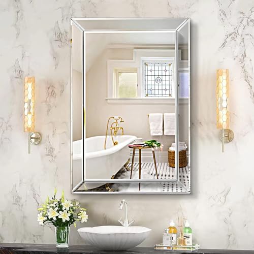 Pregaspor Mirror on Mirror Wall Mirror for Bathroom, 20" x