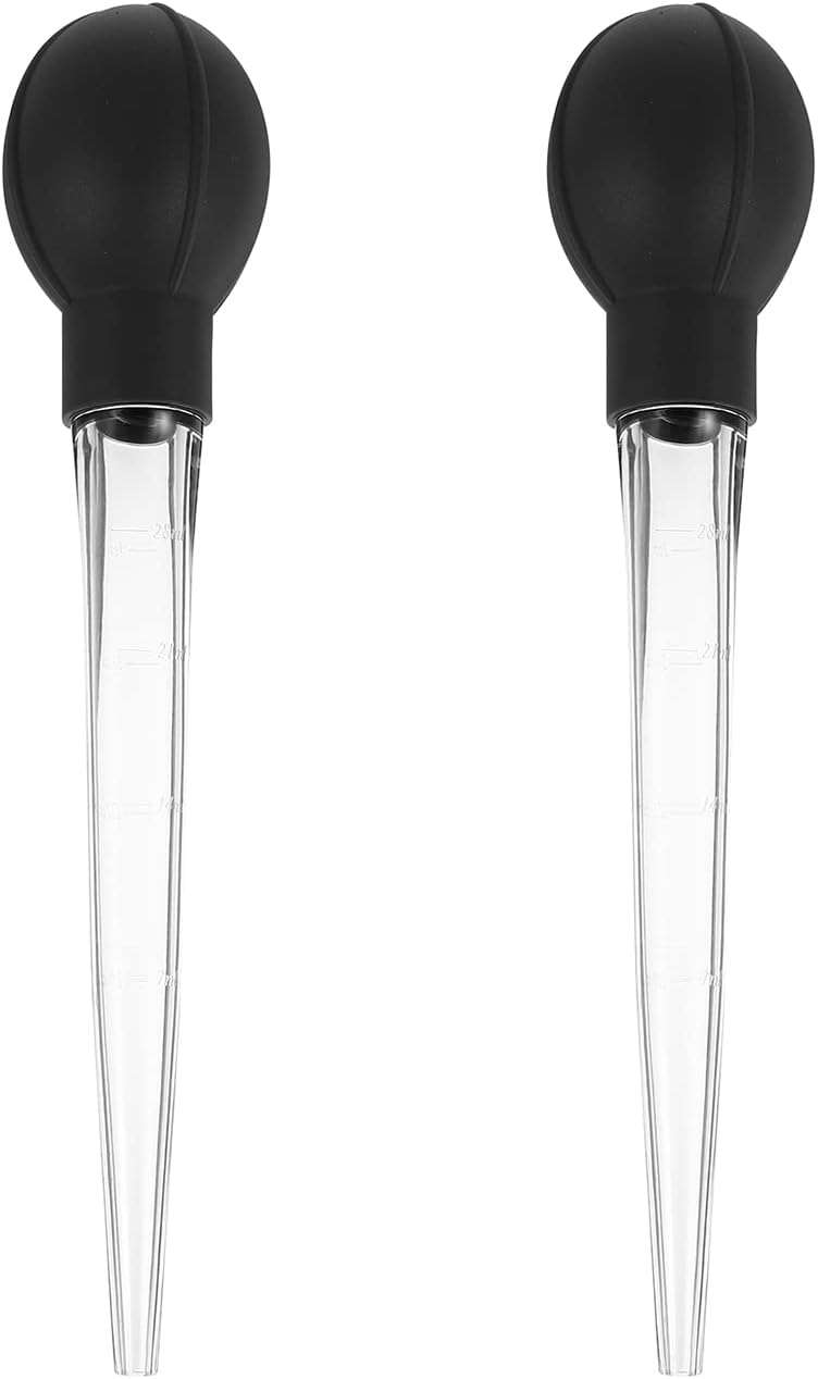 Hemoton 2Pcs Graduated Dropper Pipette, Turkey Baster for Kitchen Liquid Oil, 1oz (28ml) Lab Dropper Pipettes Transfer, Kitchen Baking Tool