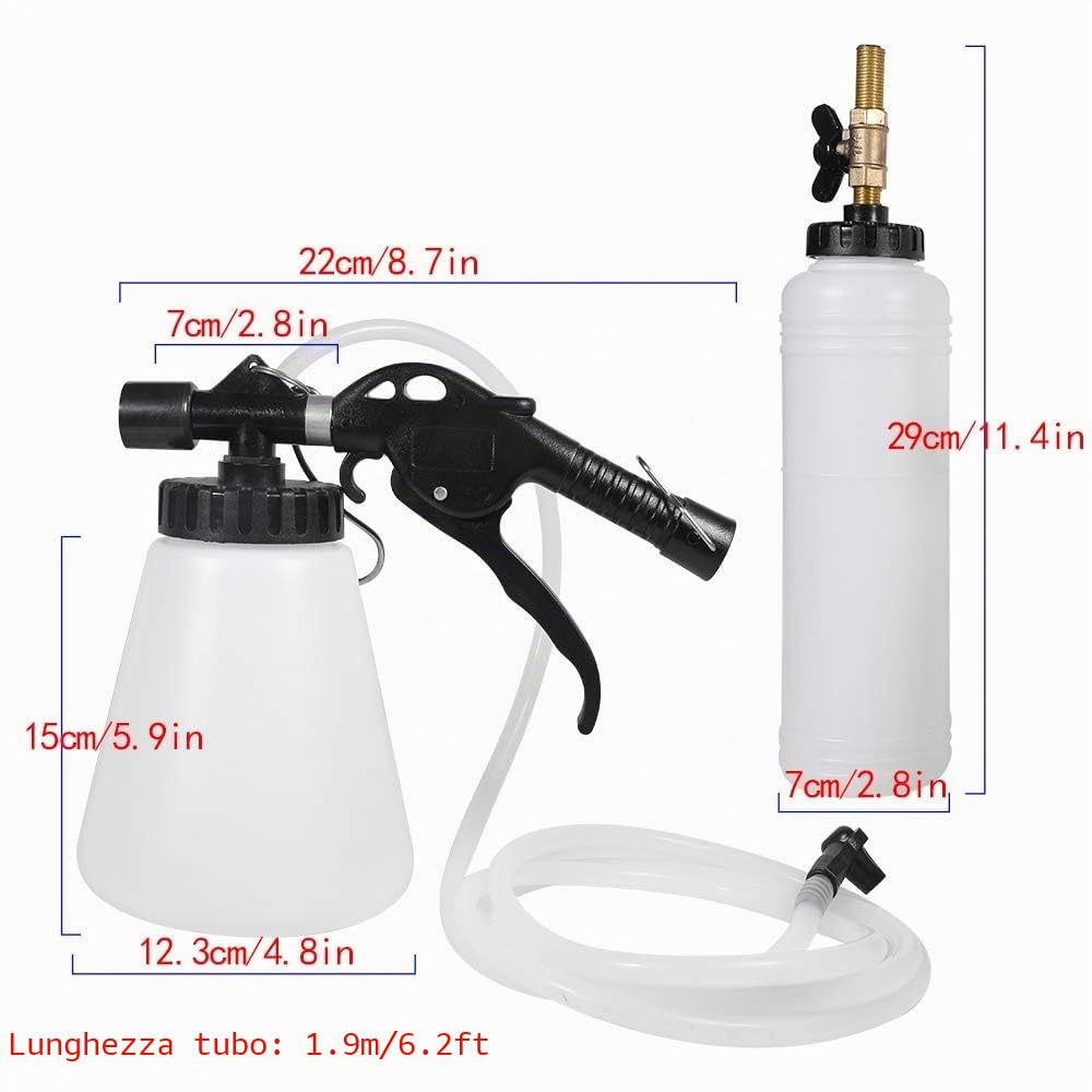 Dispositivo ad Aria compressa per Spurgo Freni, spurgo Freni ad Aria compressa Kit,con Bottiglia di Ricarica