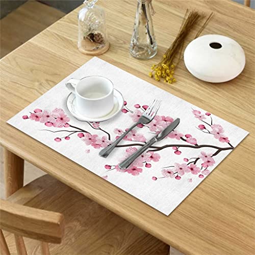 Set de table fleurs de cerisier parfait pour un mariage élégant