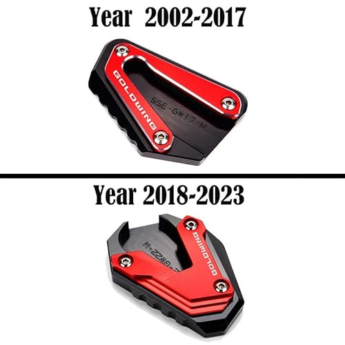 Mowok For Honda Goldwing Gl1800 2002-2017 And 2018-2023 Goldwing Gl1800 1800 Motorcycle Side Stand Extension Kickstand Foot Pad (Year 2002-2017 (Red)) #TOP6