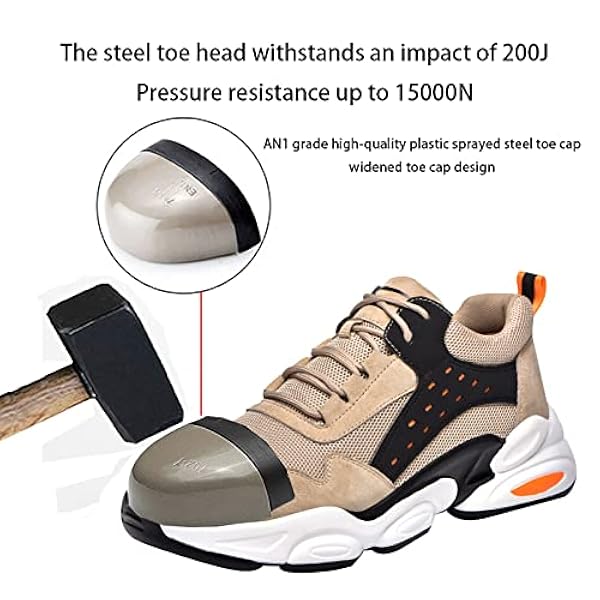 Vrouwen Slip Resistant Steel Toe Schoenen Boot,Vrouwen Athletic Walking Schoenen Casual Mesh-Comfortabele Werk Sneakers,