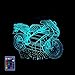 Produktbild 3D Motorrad Optical Illusions LED Lampe 7/16 Farbwechsel Fernbedienung Berühren Schreibtisch-Nacht licht mit USB-Kabel Kinder Weihnachten Geburtstagsgeschenke
