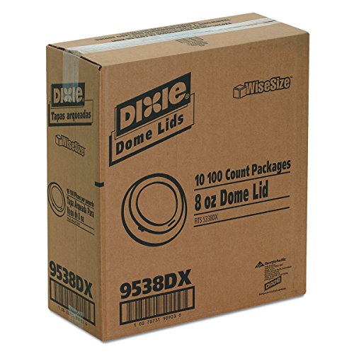 Dixie 8 oz. Dome Plastic Hot Coffee Cup Lid by GP PRO (Georgia-Pacific), White, 9538DX, 1,000 Count (100 Lids Per Sleeve, 10 Sleeves Per Case) - Thumbnail 2