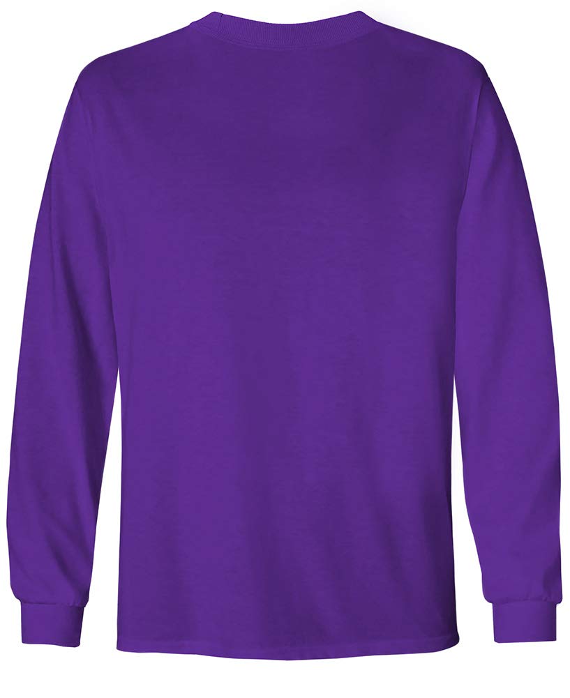 Joe de EE. UU. Juventud Manga Larga 100% algod n Camisetas en 16 Colores - P rpura -