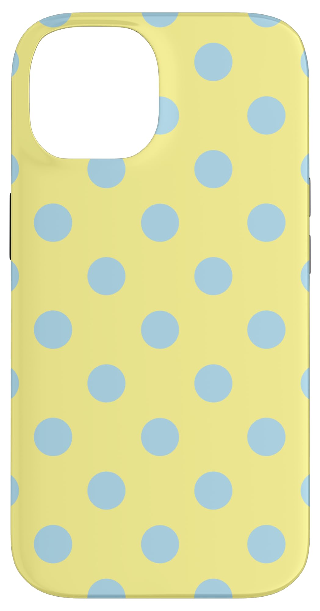 Aesthetic Summer Vintage Butter Yellow Blue Polka Dot Case for iPhone 14