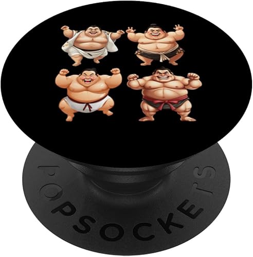 Divertido luchador de sumo gordo 4 luchadores de sumo PopSockets estándar PopGrip
