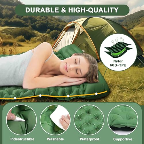 SYITCUN-Self-Inflating-Sleeping-Mats-for-Camping-2-Person-Sleeping-Pad-for-Camping-Double-Ultra-Light-Inflatable-Camping-Mattress-with-Pillow-Built-in-Foot-Pump-for-Backpacking-Hiking-Travel