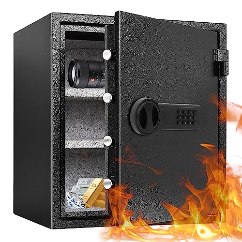 2.6 Cub Fireproof Waterproof Safe Box30 Minutes Fire Resistant.with Digital Password and Keys for Hotel Office Dorm Money Cash Jewelry Use Storage (2.6Cub) 2.6 Cub Fireproof Waterproof Safe Box30 Minutes Fire Resistant.with Digital Password and Keys for Hotel Office Dorm Money Cash Jewelry Use Storage (2.6Cub)