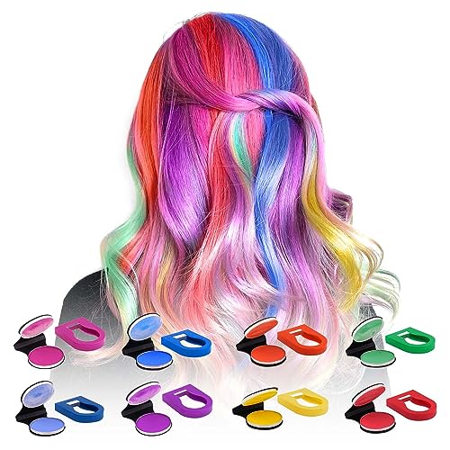 8 Colors Washable Hair Chalk Dye for Kids - Temporary Non-Sticky Bright Hair Chalk Spray for Women & Girls - Perfect for Makeup, Halloween, Christmas, Birthday & Cosplay