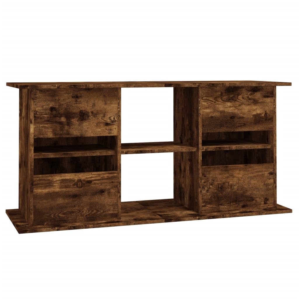 Homgoday Support pour aquarium - Table d'aquarium - Meuble bas - Meuble pour aquarium - Meuble pour terrarium - Chêne fumé - 121 x 41 x 58 cm - Matériau dérivé du bois