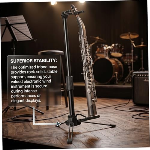 Support de basse pliable avec trépied stable pour instrument à vent électronique - 3