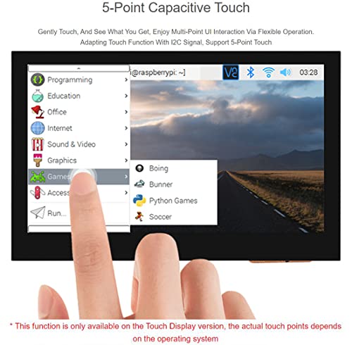 Image of waveshare 4.3inch DSI Touch Display IPS Wide-Bezel Panel, 800 x 480 Resolution, Thin and Light Design, for Raspberry Pi 4B /3B+ /3A+ /3B /2B /B+ /A+ / CM3 /3+ /4