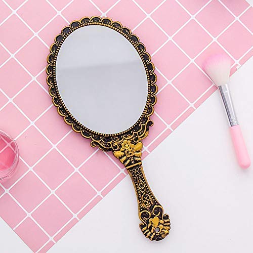 Yangshine Handheld Mirror With Handle, Makeup Compact Travel Hand Mirrors Mini Vintage Make Up Hand Held Mirror Oval Purse Packet Mirror For Women Girls #TOP1