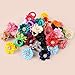 40pcs/set Baby Girls Flower Mini Hair Ties, Rhinestone Satin Hair Elastics for Toddlers Kids, Multicolor Candy Baby Scrunchies Soft Ponytail Holders Rubber Bands Hair Accessories